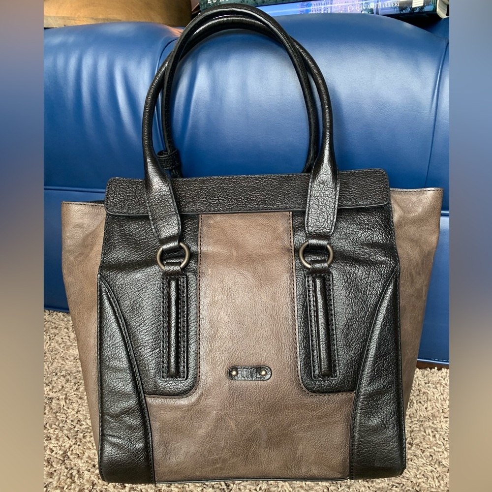 Frye Dana Leather Tote Shoulder Bag Brown Black Excellent Like New Condition - Picture 3 of 17